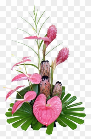 Exotic Silk Tropical Flower Arrangements - Floristry Clipart
