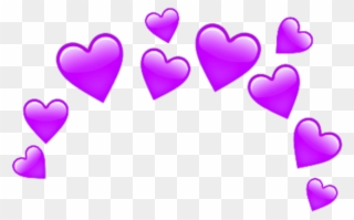 Purple Sticker - Green Heart Emoji Crown Clipart