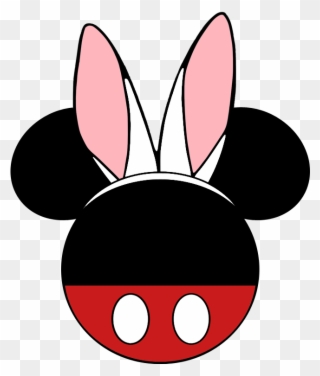 Mickey And Minnie Mouse Easter Bunny Ears Icons - Comic Clipart