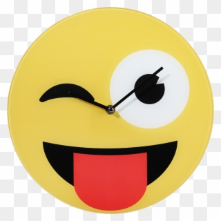 Tongue Emoji Transparent - Smiley Clock Png Clipart