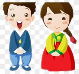 Korean Clipart Korean Person - Korean Girl Cartoon Characters - Png Download