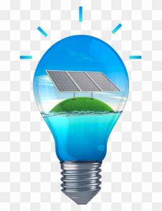 Solar Energy - Solar Panel In Bulb Clipart