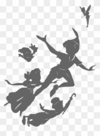 #peterpan#cartoon #disney#silhouette #trilly#tinkerbell - Peter Pan Transparent Background Clipart