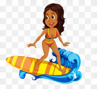 Girl Surfing Png Image - Surfing Girl Cartoon Clipart