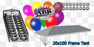20 X 100 Frame Tent - Balloon Clipart