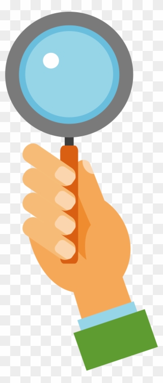File Hold A In - Hand With Magnifying Glass Png Clipart