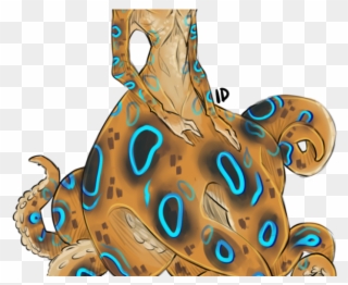Drawn Octopus Blue Ringed Octopus - Blue Ringed Octopus Drawings Clipart