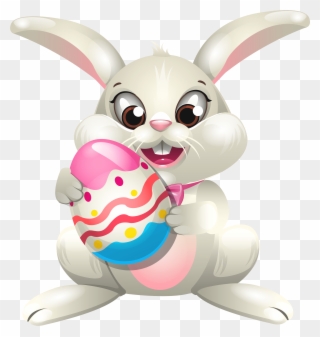 Medium Resolution Of Easter Bunny Whit Egg Clip Art - Easter Bunny Clipart Easter Transparent - Png Download