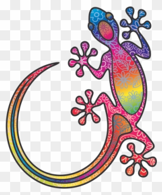 Colorful Clipart Gecko - Hd Colorful Lizard Clipart - Png Download