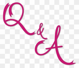 Large Pink Letters Q And A - Calligraphy Clipart
