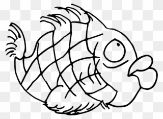 Net » Clip Art » Doodle Fish Black White Line Art Svg - صور كارتون ابيض واسود - Png Download