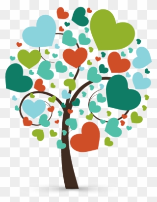 Tree With Hearts Logo Clipart