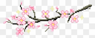 #glitter #cherry #blossom #sakura #aesthetic #tumblr - Pixel Cherry Blossom Png Clipart