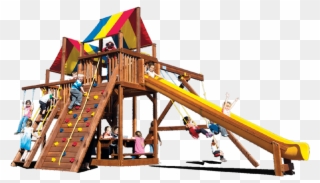 Rainbow Swingsets Clubhouse Backyard Playworld Omaha - Play Clipart