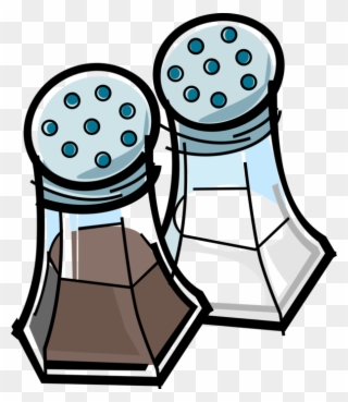 Vector Illustration Of Kitchen Condiment Dispenser - Salt And Pepper Shakers Clip - Png Download