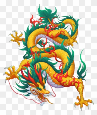 China Dragon Yellow Decorative Pattern - Illustration Chinese Dragon Clipart