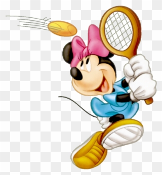 Minnie Tennis Disney Mickey, Mice, Minnie Mouse, Watercolour, - Mickey Mouse Tennis Png Clipart