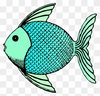 Tropical Fish Clip Art - Fish Cartoon Black And White - Png Download