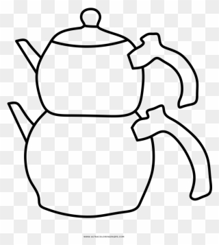 Largest Teapot Coloring Page Turkish Ultra Pages - Line Art Clipart