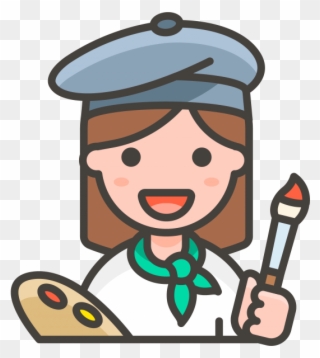 Painter Woman Emoji - Artist Icon Clipart