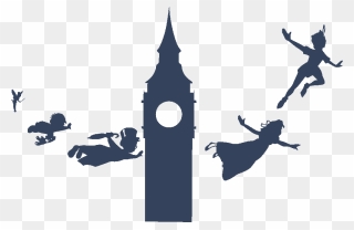 Peter Pan Silhouette Png - Peter Pan Flying Silhouette Clipart