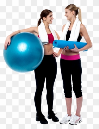 Fitness - Two Girls At The Gym Clipart