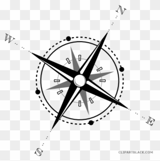 Compass Clipart Vintage - Black And White Compass Clip Art - Png Download