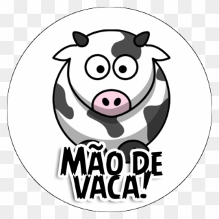 Adesivo Redondo M O De Vaca Png Ⓒ - Cartoon Cow With Santa Hat Clipart