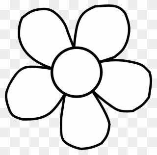 Bold White Flower Clip Art - Cute Flower Coloring Pages - Png Download