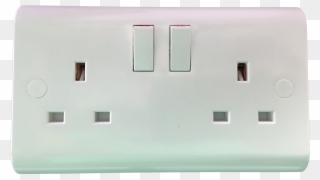 Double A Switch Socket Plastic White Ukew - Switch Clipart