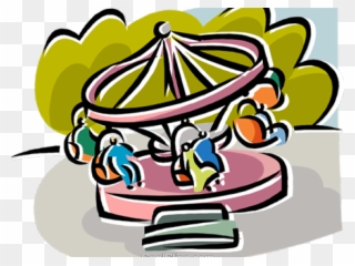 Amusement Park Clipart Ride - Angular Displacement On A Carousel - Png Download