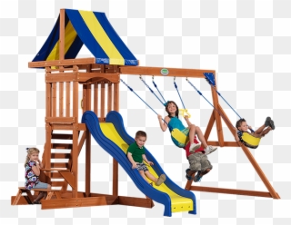 Providence Wooden Swing Set - Kids Slide Png Clipart
