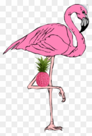 Princess Flamingo With A Pinapple - Flamingo With Bent Leg Clipart