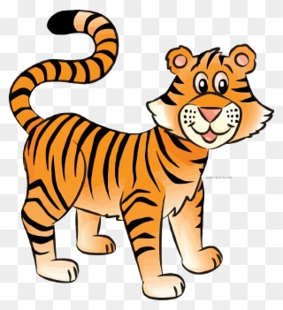 Cute Smile Tigger Cartoon Clipart Png - Simple Drawing Of Tiger Transparent Png