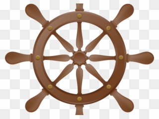 Wheel Clipart Pirate Boat - Boat Steering Wheel Vector - Png Download