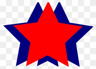 Falling Stars Clipart Fancy Star - White Blue And Red Star Png Transparent Png
