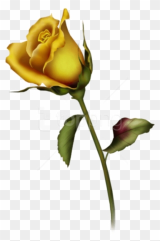 Free Png Yellow Rose Bud Art Png Images Transparent - Rose Bud Tattoo Design Clipart
