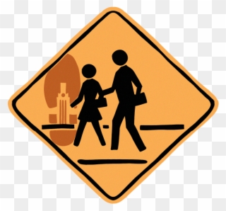 Sure Walk Is Intended For Safety, Not A Free Ride - Yellow School Crossing Signs Clipart