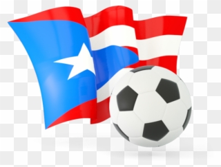 Puerto Rico Clipart Football - Football With Waving Flag Icon - Png Download