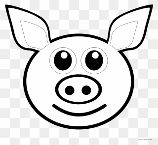 Pigs Clipart Outline - Line Drawing Of A Pig - Png Download