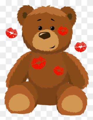 Medium Size Of Bear Drawings With Hearts Cute Pooh - Valentines Day Bear Clip Art - Png Download