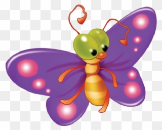 Cute Butterfly Cartoon Clip Art Images On A Transparent - Baby Butterfly Images Cartoon - Png Download