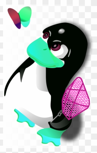 Tux Penguin Microsoft Logo Butterfly - Linux Tux Clipart