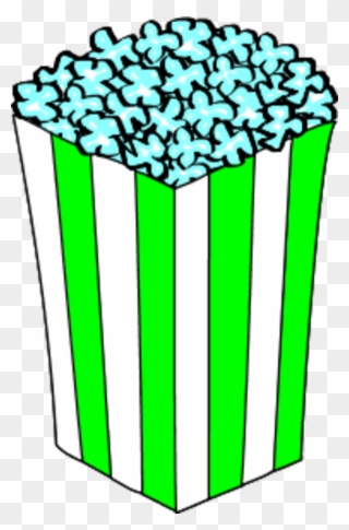 Popcorn In A Box - Green Popcorn Clipart - Png Download