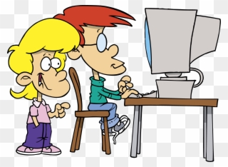 Kidz - Kids On Computer Clipart - Png Download