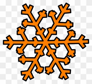 Orange Snowflake Clip Art At Clker - Transparent Background Red Snowflakes - Png Download