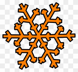 Orange Snowflake Clip Art At Clker - Transparent Background Red Snowflakes - Png Download