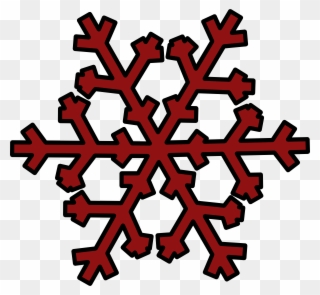 Dark Red Snowflake Clip Art At Clker - Red Snowflake With Transparent Background - Png Download