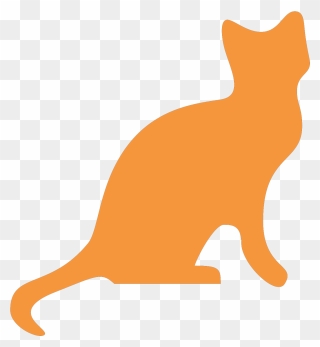 Orange Cat Silhouette Clip Art - Orange Cat Clip Art - Png Download