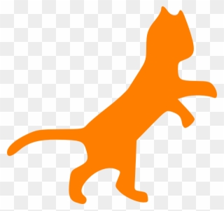 Orange Cat Dancing Sillohette Clip Art At Clipart - Dancing Cat Clip Art - Png Download